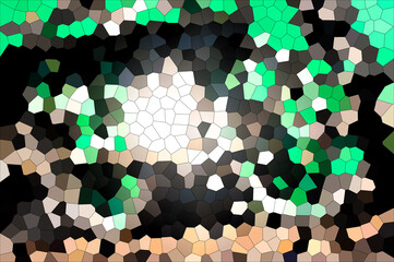 random shape illustration using green and brown segments