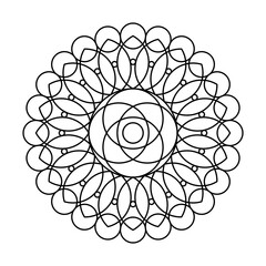 Sacred geometry flower circle vector mandala coloring book