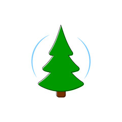 Christmas tree icon, isolated Xmas fir symbol, graphic design template, vector illustration