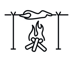 Campfire vector sketch icon. simple Thin line icon, Premium quality design element.