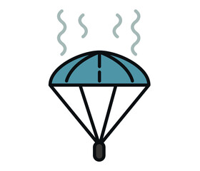 Vector parachute. Extreme sports concept. Print, cover, poster and banner design
