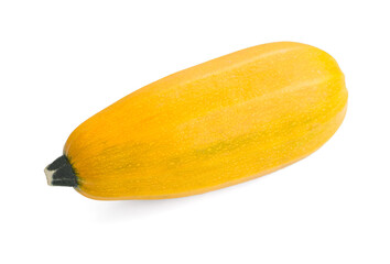Ripe zucchini on a white background