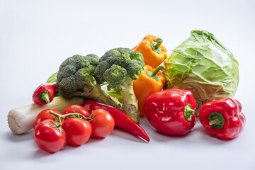 Fresh vegetable isolated nutrition healthy. background white