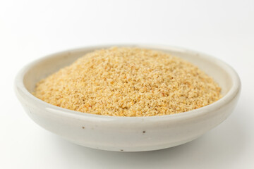 Perilla powder on a white background