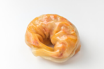 Kimchi dumplings on white background