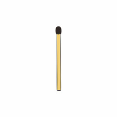 Drawing of a match isolated on a white background. Vector flat illustration on the theme of fire and danger.