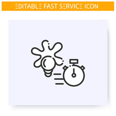 Express design line icon. Fast design solutions service. Designer project. Quick services, short term, rapid work, time management concept. Isolated vector illustration. Editable stroke