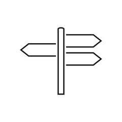 Signpost icon, direction line icon isolated, editable stroke