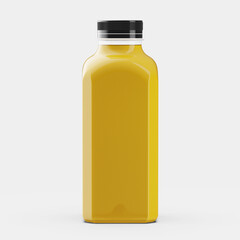 Square Orange Juice Bottle Mockup