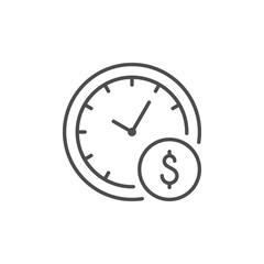 Fototapeta na wymiar Hourly payment line outline icon