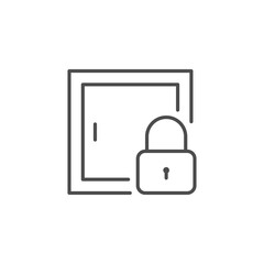 Safe and lock line outline icon