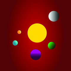 Planets peace and sun for people