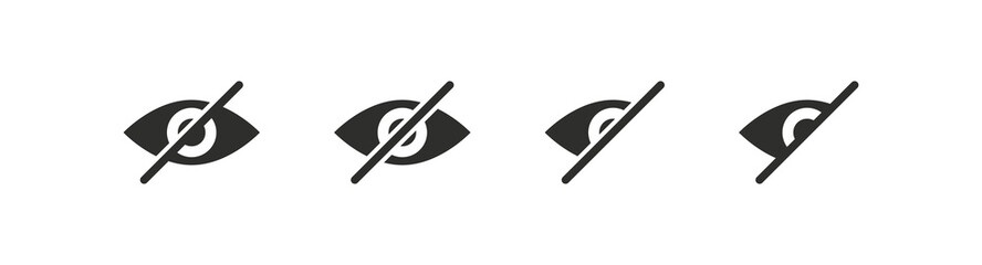 Sensitive content set. Eye icons. Vector isolated for web design