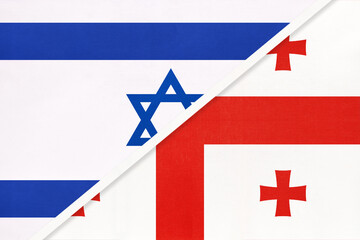Israel and Georgia, symbol of national flags from textile.