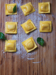 Traditional italian pasta ravioli