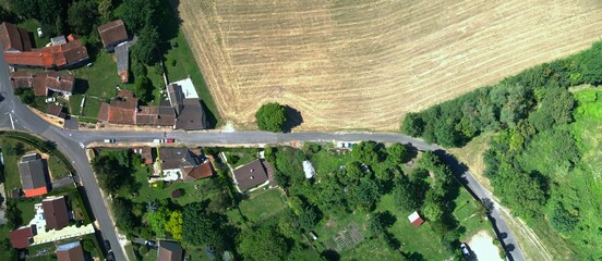 Vue d'une rue en drone