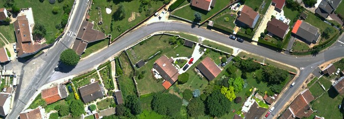 Vue d'une rue en drone