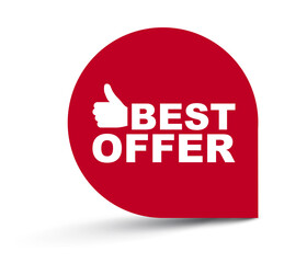 red vector illustration banner best offer