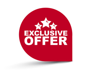 red vector illustration banner exclusive offer