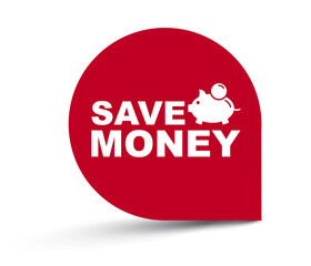 red vector illustration banner save money