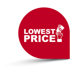 red vector illustration banner lowest price