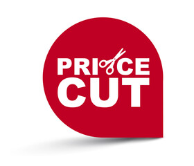 red vector illustration banner price cut