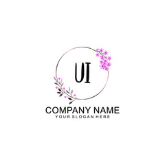 Initial UI Handwriting, Wedding Monogram Logo Design, Modern Minimalistic and Floral templates for Invitation cards