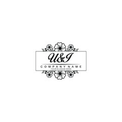 Initial UI Handwriting, Wedding Monogram Logo Design, Modern Minimalistic and Floral templates for Invitation cards