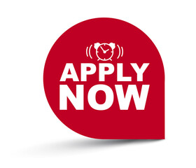 red vector illustration banner apply now