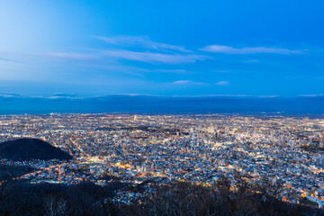 札幌　藻岩山から眺める夕景