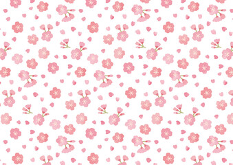 和風　かわいい桜のパターン背景