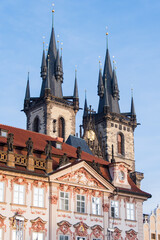 Fototapeta na wymiar Prague Cathedral Facade on a sunny day