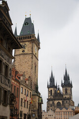 Fototapeta premium Prague Clock tower and Cathedral