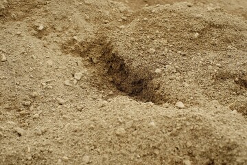 Brownish color of the sand. The illustration for the type of building material in the lowest class