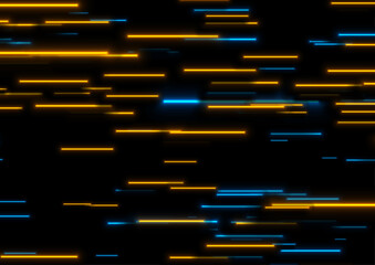 Fototapeta premium Blue orange glowing neon laser lines abstract background. Vector technology futuristic design