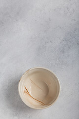 Handmade white clay mask on light background