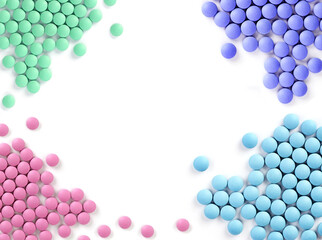 Colorful drugs isolated on white background