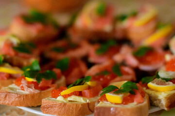 canape with salmon