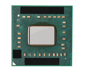 Computer cpu top view. Microprocessor isolated