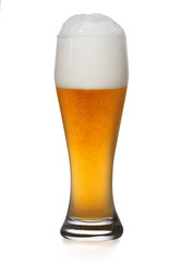 Glass of beer isolated on white background