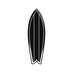 Surfboard silhouette icon design. Simple modern minimal flat vector illustration. Logo, clipart, sign or symbol, etc.