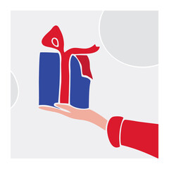 Gift Box, Present Box Vector Art Illustration. Birthday gift. 