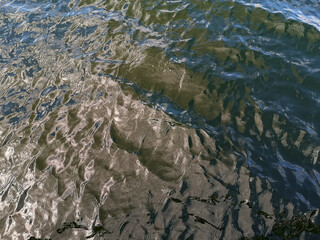 A green lake's water texture 