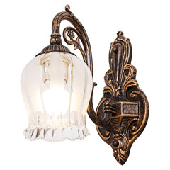Wall lamp in vintage style on an isolated white background.