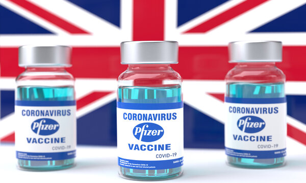 UK - DIC, 02, 2020: Covid-19 Vaccine, Pfizer BioNTech Vaccine Approved For Use Next Week In UK