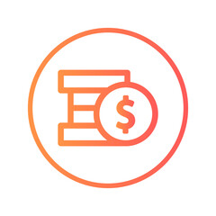 coin icon vector illustration. coin icon gradient design.