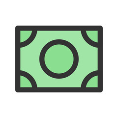 money icon vector illustration. money icon lineal color design.
