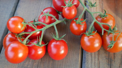 cherry tomatoes on a table