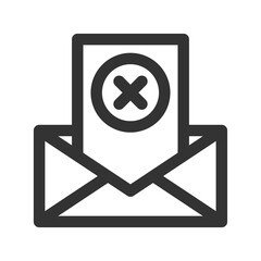 delete email icon vector illustration. delete email icon outline design.