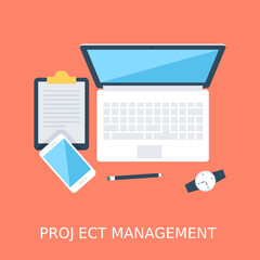 
Project Management  Flat Vector Icon
